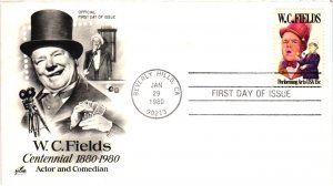 #1803 W.C. Fields Comedian - Artcraft Cachet  SCBL