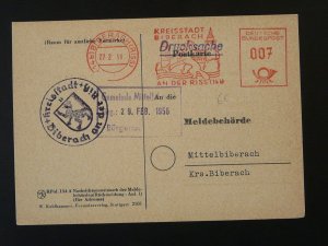 Biberach city hall slogan meter on cover Germany 1957