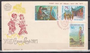 Indonesia, Scott cat. 797-799. Visit Asian Lands issue. Music. First day cover.