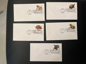 2003 FDC Set of 5 - Scott# 3814-18 - Reptiles & Amphibians