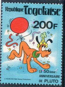 Togo 1980 DISNEY Pluto Stamp Perforated Mint (NH)