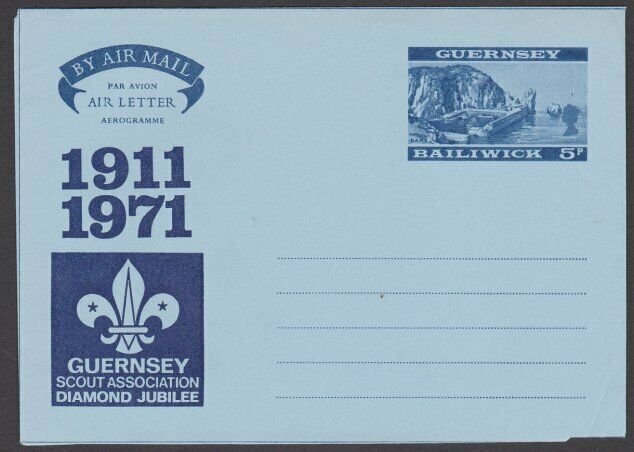 GB GUERNSEY 1971 5p aerogramme - Scout Association Jubilee..................L746