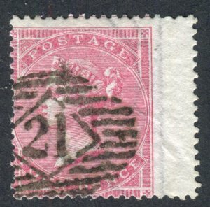 GB 1855 QV. 4d rose. Used. Large garter. London '21' cancel. SG66a.