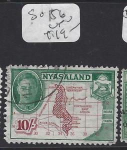 NYASALAND  (P1208B)  KGVI  10/-  MAP  SG 156   VFU 