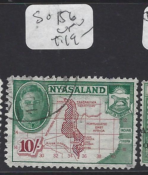 NYASALAND  (P1208B)  KGVI  10/-  MAP  SG 156   VFU