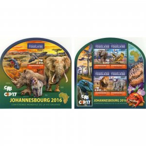 Wildlife Stamp Johannesburg Loxodonta Africana S/S MNH #7809-7812 Bundle of 2