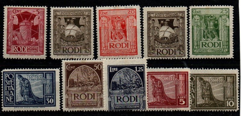 Aegean Islands - Rhodes 55-63 Set Mint hinged