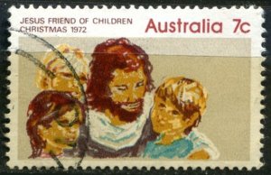 Australia Sc#539 Used, 7c tan & multi, Christmas 1972 (1972)