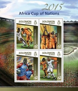 Solomon Islands - 2015 Africa Cup of Nations - 4 Stamp Sheet - 19M-713