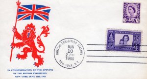 USA 1960 OPENING OF THE BRITISH EXHIBITION STATION,New York Cover Postal History