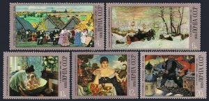 Russia 4640-4644, MNH. Michel 4698-4702. Boris Kustodiev, Paintings, 1978.