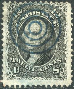 #97 F-VF USED WITH BLUE TARGET CANCEL CV $285.00 BP2181