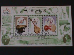 ​KOREA-2000-SC#4046 WIPA 2000 INTERNATIONAL STAMP SHOW-VIENNA-CTO S/S VF