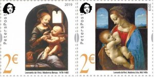 Finland 2019 Leonardo da Vinci 500 ann death date Peterspost set of 2 stamps MNH