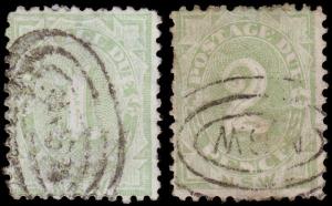 New South Wales Scott J2-J3, Perf.11x11 (1891-92) Used H F-VF, CV $9.50 M