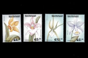 Nicaragua 1999 - Flowers - Set of 4 stamps - Scott #2301-04 - MNH