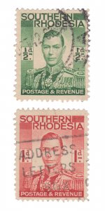 STAMP FROM SOUTHERN RHODESIA 1937. SCOTT # 42 - 43. USED.