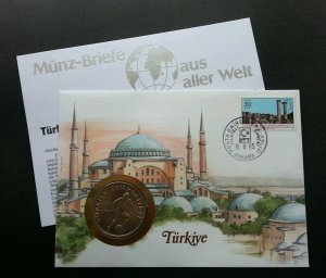 Turkey Islamic Hagia Sophia Mosque 1985 Football Soccer FDC (coin cover) *rare