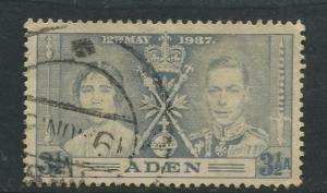 ADEN - Scott 15 - Coronation Issue - 1937- Used - Single 3.1/2a Stamp