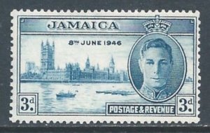 Jamaica #137a MH 3p 1946 Peace Issue - Perf 13 1/2