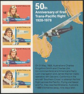 Australia 1978 Sc#675a Aviators Mini sheet MINT-XF-OG-NH.