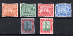 Malaya Selangor KGVI 1941 set mint LHM SG70-87 WS4645