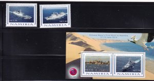 LI05 Namibia 2014 Chinese Navy's First Visit to Namibia mini sheet and stamps