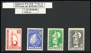 Iceland Stamps # 213-16 MNH VF Scott Value $140.00