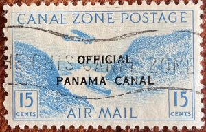 Canal Zone #CO3 *MH* CTO Single Gaillard Cut Airplane