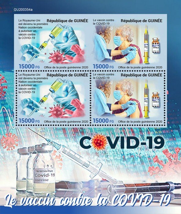 Stamps of GUINEA (Guinea) 2020-Cov 19. A pandemic. 2