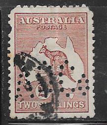 Australia #53 ,2sh violet brown -perfin- (U)  CV$37.50