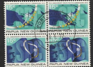 Papua New Guinea Scott 342-343 Used 1972 pairs in block FDC