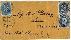 1860's New York, N.Y. cancel on cover, Scott 63b (2) dark blue, certificate