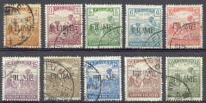 Fiume Sc# 3-12a Used 1918 Hungary Overprint