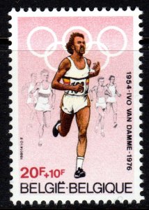 Belgium 1980 Sc#B991 IVO VAN DAMME SILVER MEDALIST MONTREAL OLYMPICS Single MNH