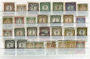 AUSTRIA REVENUES; 1880s-90s early classic fine used LOT of REVENUES