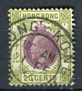 HONG KONG; 1921 early GV issue fine used Shade of 20c. value