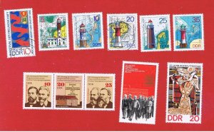 Germany (DDR)#1644-1654  MNH OG & VF used  2 sets + singles  Free S/H 