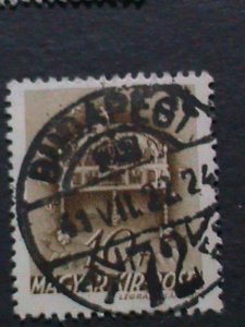 ​HUNGARY-1939 OVER 83 YEARS-VERY OLD-CROWN OF ST. STEPHEN USE STAMPS VERY FINE