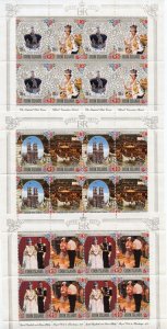 COOK ISLANDS  SILVER JUBILEE OF QUEEN ELIZABETH II SET OF THREE SHEETS MINT NH