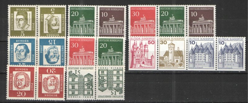 Germany - Deutsche Bundespost 1961-79 lot MNH F - Tete-beche and booklet issues