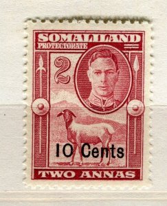 SOMALILAND PROTEC; 1951 early GVI surcharged issue Mint hinged 10c. value