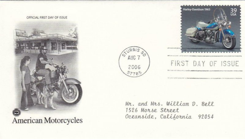 2006, American Motorcycles-Harley-Davidson, 1965, PCS, FDC (E9176)