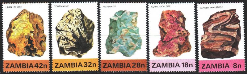 Zambia. 1982. 268-72. Minerals. MNH.