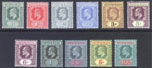Northern Nigeria 1910 1/2d-10s EVII MCA Scott 28-38 SG 28-39 MLH Cat $143