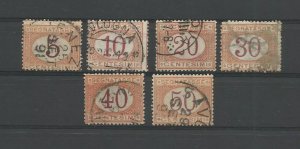 ITALY 1900 POSTAGE DUE 5 TO 50 CENTS USED