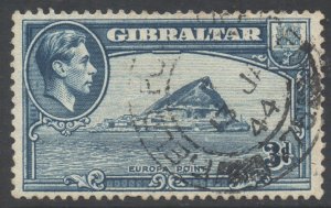 Gibraltar Scott 111 - SG125b, 1938 George VI 3d Perf 13 used