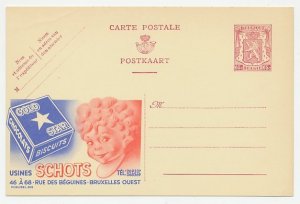 Publibel - Postal stationery Belgium 1946 Biscuits - Chocolate - Gold star