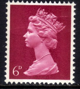 GB 1968 QE2 6d Reddish Purple Umm Machin SG 736 ( K1191  )