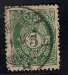 Norway Scott 50 Used Post Horn stamp